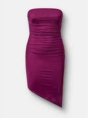 Torrid Strapless Bodycon Mini Dress – Size 0 (US 12) – Plum Caspia – NWT